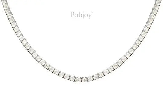18K White Gold Diamond Line Necklace 21.00 Carats E-F/VS - Pobjoy Diamonds