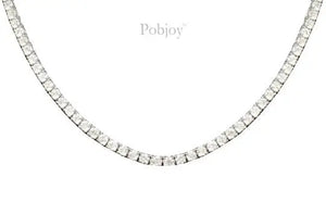 18K White Gold Diamond Line Necklace 21.00 Carats E-F/VS