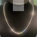 18K White Gold Graduated Diamond Line Necklace 10 Carats  D-E/VS