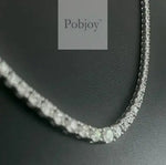 18K White Gold Graduated Diamond Line Necklace 10 Carats  D-E/VS - Pobjoy Diamonds