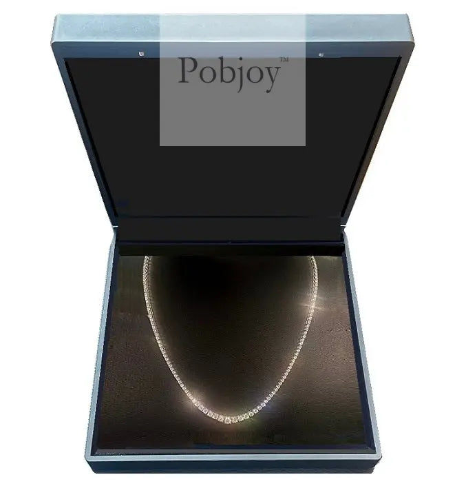 18K White Gold Graduated Diamond Line Necklace 10 Carats  D-E/VS - Pobjoy Diamonds