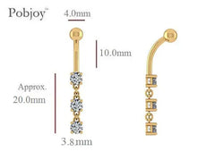 Load image into Gallery viewer, Lab Diamond Drop Belly Ring 0.66 Carat E-F/VS