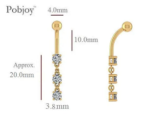 Lab Diamond Drop Belly Ring 0.66 Carat E-F/VS
