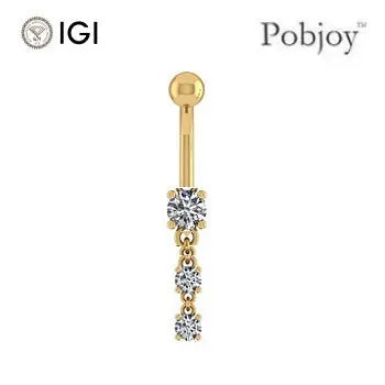 Lab Diamond Drop Belly Ring 0.94 Carat E/VS - Pobjoy Diamonds
