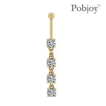 Lab Diamond Drop Belly Ring 1.60 Carats E/VS - Pobjoy Diamonds