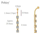 Lab Diamond Drop Belly Ring 1.60 Carats E/VS - Pobjoy Diamonds