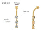 Graduated Lab Diamond Drop Belly Ring 0.40 Carat E-F/VS - Pobjoy Diamonds