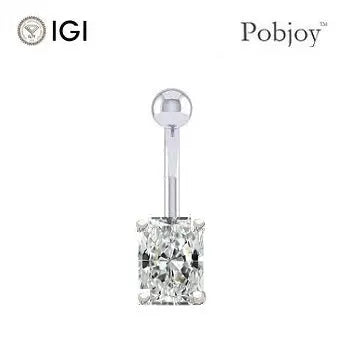 Radiant Cut Lab Diamond Belly Ring E/VS1 - 1.00 Carat - Pobjoy Diamonds