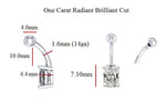 Radiant Cut Lab Diamond Belly Ring E/VS1 - 1.00 Carat - Pobjoy Diamonds