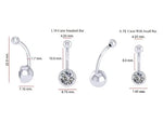 Lab Diamond Solitaire Belly Ring F/VS1 - Choice Of Carat Weights - Pobjoy Diamonds