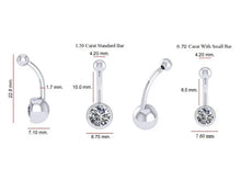 Load image into Gallery viewer, Lab Diamond Solitaire Belly Ring F/VS1 - Choice Of Carat Weights