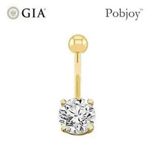 Load image into Gallery viewer, Prong Set Diamond Belly Ring F/VS1- Choice Of Carat Weights