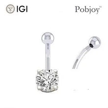 Load image into Gallery viewer, Prong Set Lab Diamond Belly Ring F/VS1 - Choice Of Carat Weights