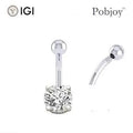 Prong Set Lab Diamond Belly Ring F/VS1 - Choice Of Carat Weights
