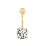 Prong Set Lab Diamond Belly Ring F/VS1 - Choice Of Carat Weights - Pobjoy Diamonds