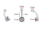 Prong Set Lab Diamond Belly Ring F/VS1 - Choice Of Carat Weights - Pobjoy Diamonds