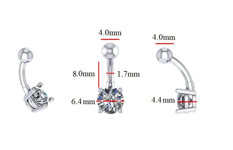 Prong Set Lab Diamond Belly Ring F/VS1 - Choice Of Carat Weights - Pobjoy Diamonds