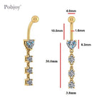 Four Stone Lab Diamond Heart Drop Belly Ring 1.30 Carats - E/VS1 - Pobjoy Diamonds