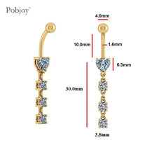 Load image into Gallery viewer, Four Stone Lab Diamond Heart Drop Belly Ring 1.30 Carats - E/VS1