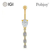 Load image into Gallery viewer, Four Stone Graduated Pear Lab Diamond Belly Ring 1.10 Carats - E/VS1