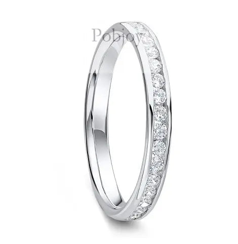 Lab Grown Diamond Channel Set Half Eternity Ring D/VVS - Pobjoy Diamonds