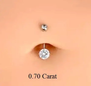 Prong Set Lab Diamond Belly Ring E/VVS1 - Choice Of Carat Weights