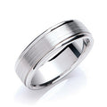 Platinum Matt & Polished Soft Court Wedding Band - Pobjoy Diamonds