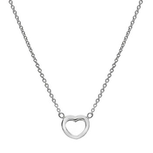 Load image into Gallery viewer, 9K White Gold Open Heart Pendant &amp; Neck Chain - Pobjoy Diamonds