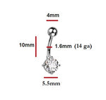 Titanium Lab Diamond Belly Piercing 0.80 Carat - Options. Pobjoy Diamonds