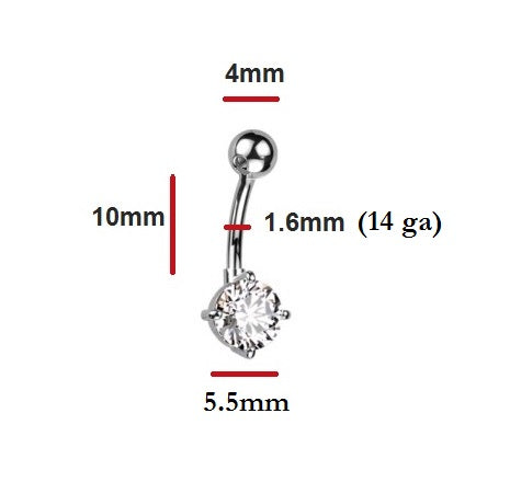 Titanium Lab Diamond Belly Piercing 0.80 Carat - Options. Pobjoy Diamonds