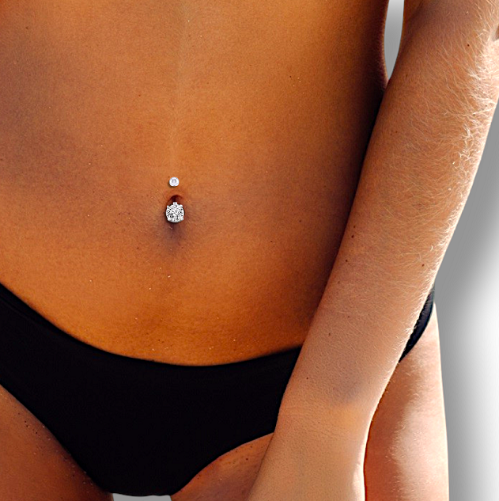 Prong Set Lab Diamond Belly Ring E/VS1 - Options
