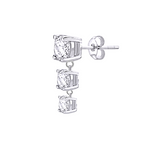 9K Gold Lab Diamond Dangly Drop Earrings 3.00 Carats Pobjoy Diamonds