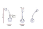 Platinum Belly Bar-Pobjoy Diamonds