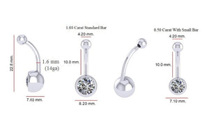 Diamond Solitaire Belly Bar 