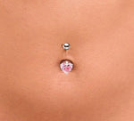 Platinum Fancy Intense Pink Lab Diamond Belly Ring