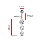 Lab Diamond Dangly Belly Piercing 1.40 Carats - Silver & Surgical Steel - Pobjoy Diamonds
