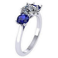 4.00 Carat Diamond And Sapphire Trilogy Ring - E/VVS1