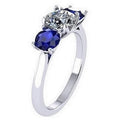 2.00 Carat Diamond And Sapphire Trilogy Ring - F/VS1