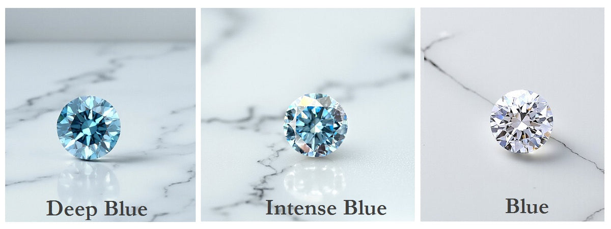 Emerald Cut Fancy Vivid Blue Lab Diamond Engagement Ring - Pobjoy Diamonds