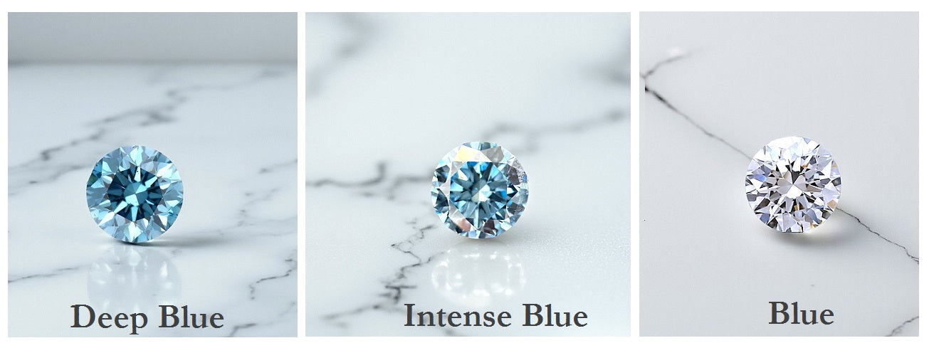 Emerald Cut Fancy Vivid Blue Lab Diamond Engagement Ring - Pobjoy Diamonds