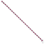 18K White Gold Ruby & Diamond Tennis Bracelet - Pobjoy Diamonds