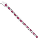 18K White Gold Ruby & Diamond Tennis Bracelet 5.92 Carats