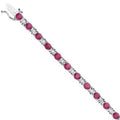 18K White Gold Ruby & Diamond Tennis Bracelet 5.92 Carats