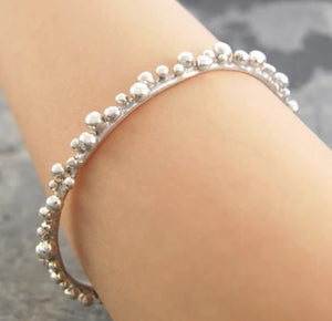 Handmade Solid Sterling Silver Bubble Bangle