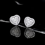 18K Gold 0.45 Carat Diamond Heart Earrings G-H/Si