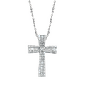 9K White Gold Diamond Cross Pendant Necklace 0.50 Carat