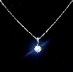 Round Brilliant Cut Diamond Pendant & Neck Chain - 0.70 Carat F/I1 - Pobjoy Diamonds