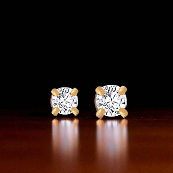 14K Yellow Gold Lab Grown Diamond Earring Studs 0.50 Carat