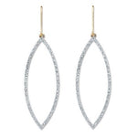 9K Yellow Gold & Diamond Drop Silhouette Earrings 