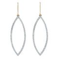 9K Yellow Gold & Diamond Drop Silhouette Earrings 